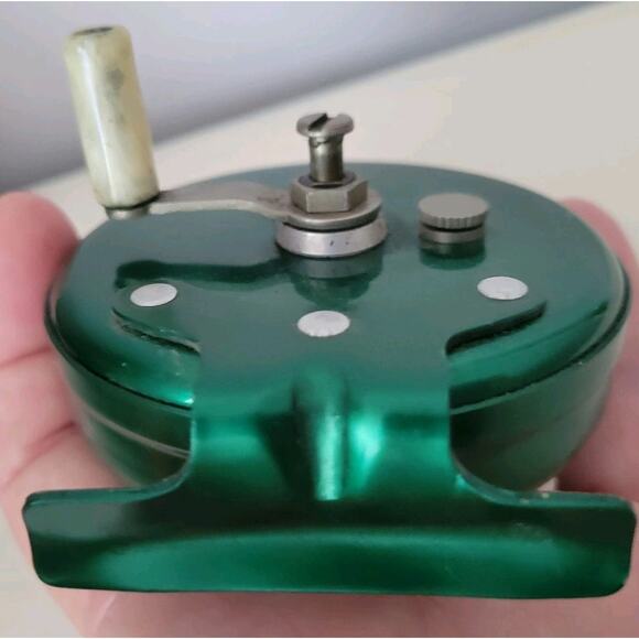 Johnson Model 20 Sidewinder Fishing Reel Green Aluminum Alloy Vtg. Made In USA - Picture 5 of 5